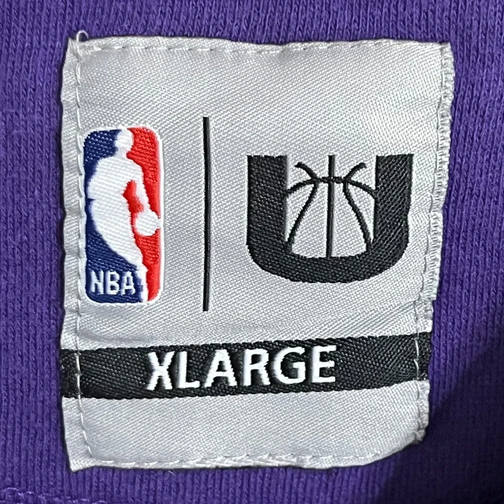 NBA Los Angeles Lakers Raglan Sweatshirt Purple Black Embroidered XL RN100135‎